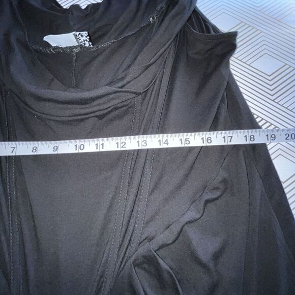 ASOS‎ Design Curve Dress Sz 20 Black Draped Crossover Neck Midi Tapered - Picture 12 of 14